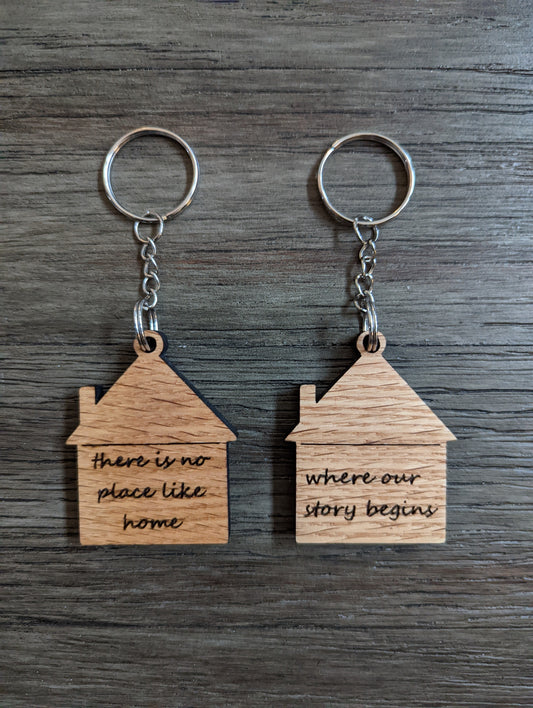 House keychains - Oak wood