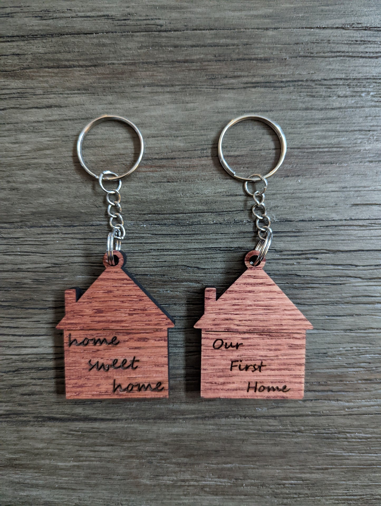 House keychains - Oak wood