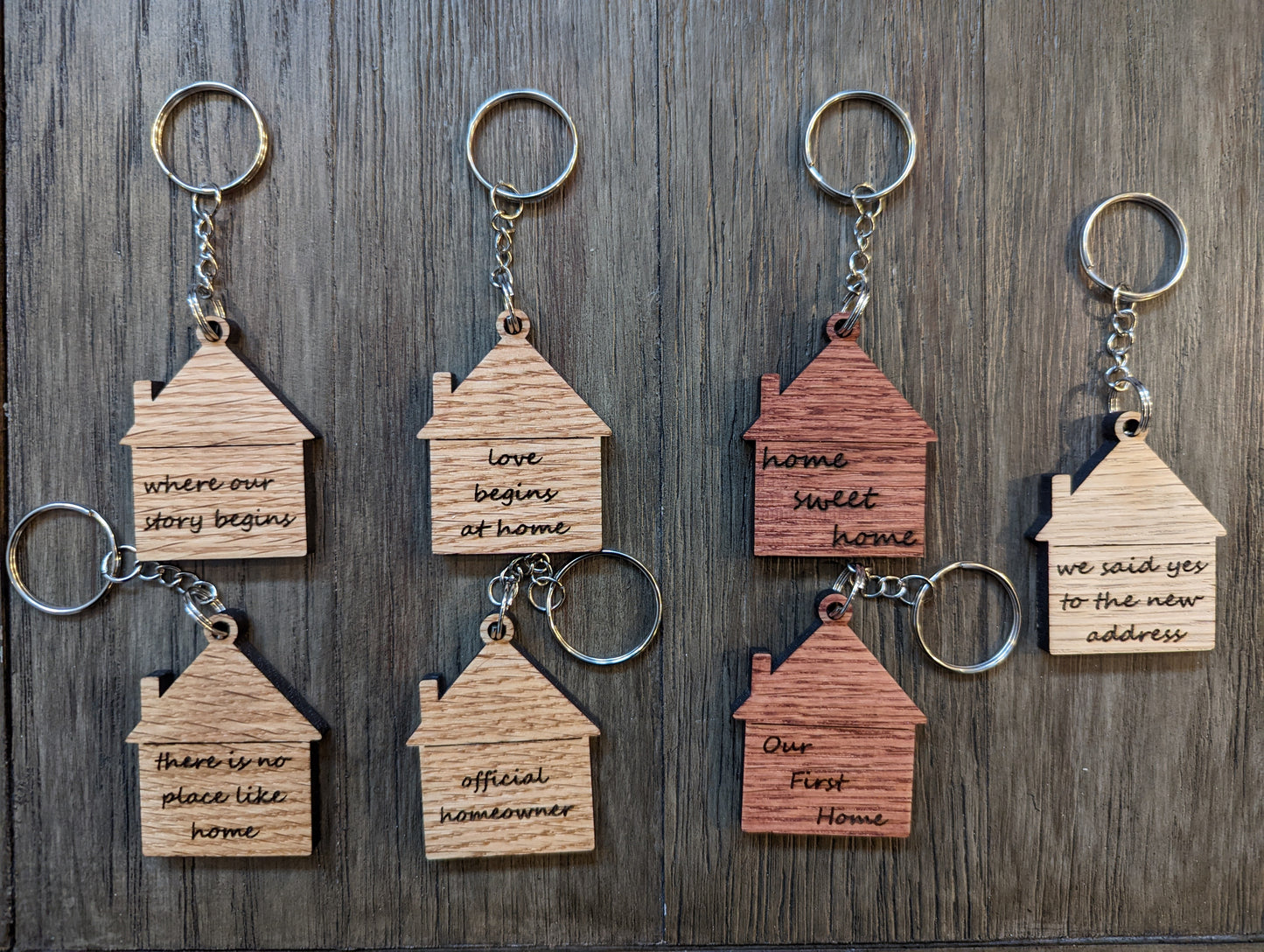 House keychains - Oak wood