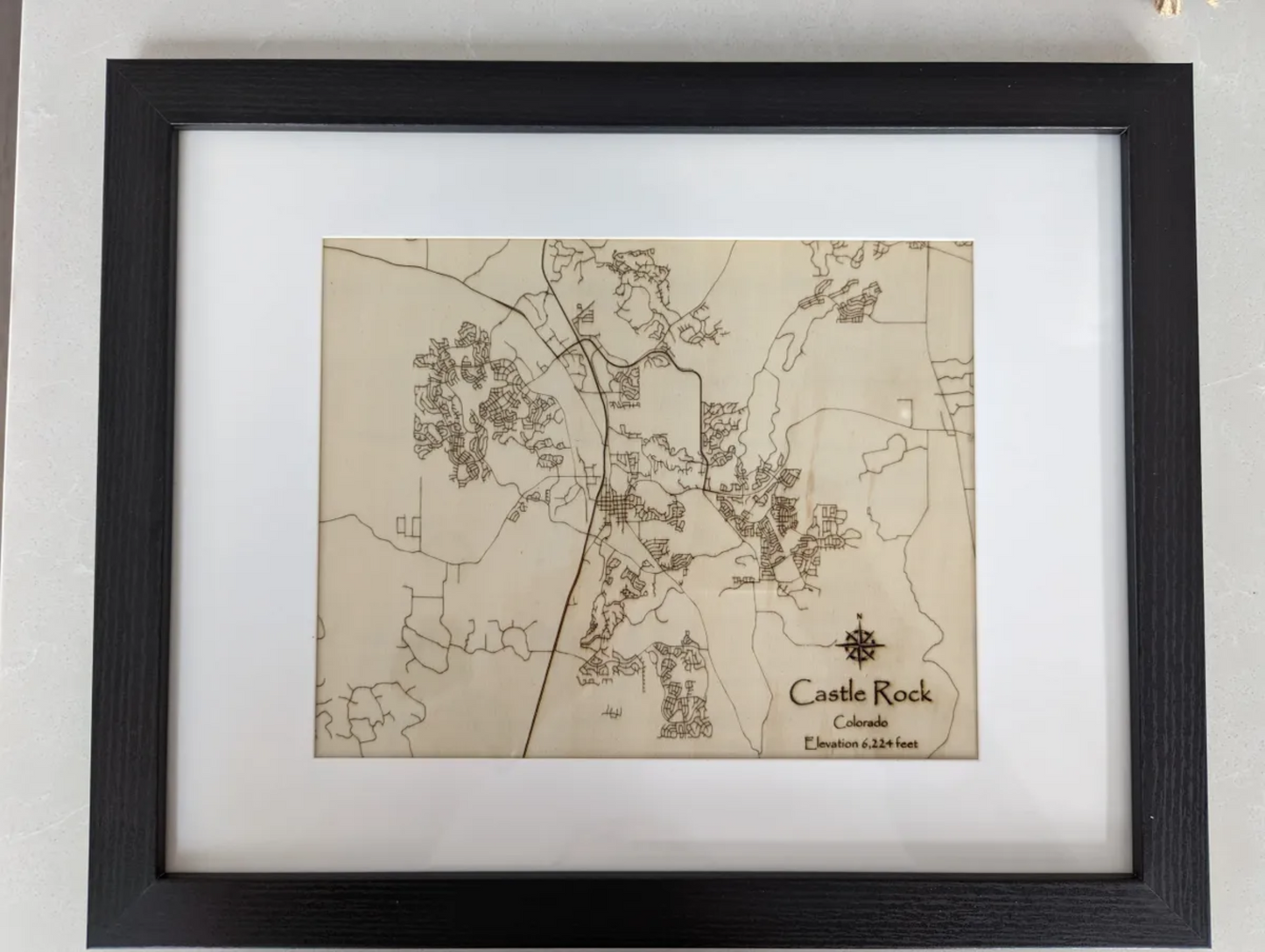 Framed City Street Map