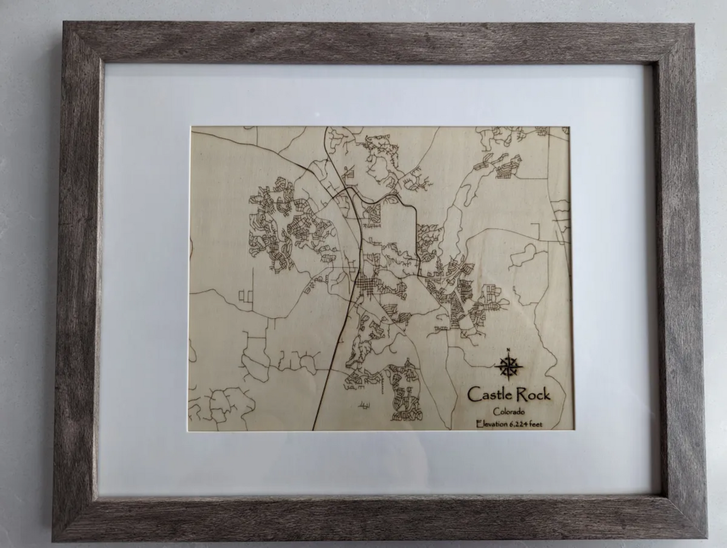 Framed City Street Map