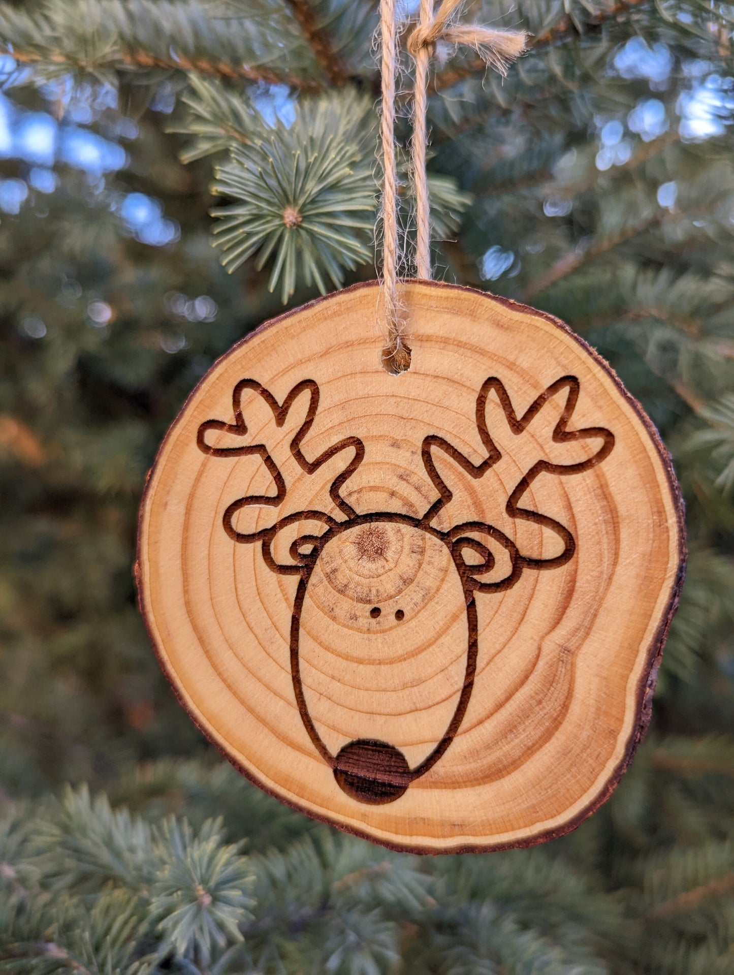 Custom engraved Pine wood Christmas ornaments