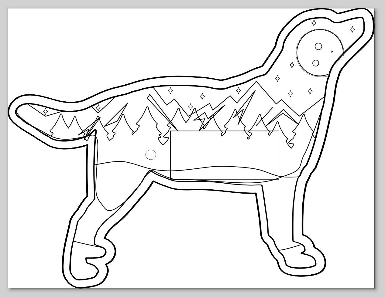 Digital file - 8 layer dog art piece (svg, dxf, and pdf) - Multiple Layers