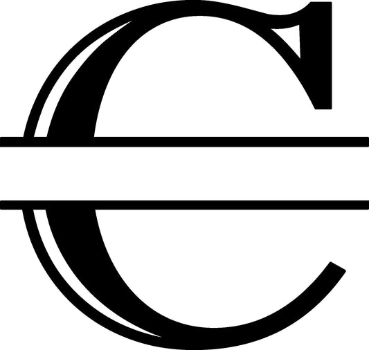 C Letter Split Monogram - Digital file with SVG and PNG file