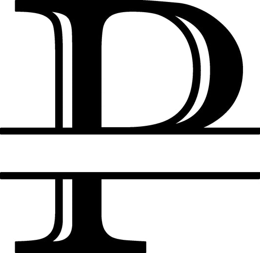 P Letter Split Monogram - Digital file with SVG and PNG file