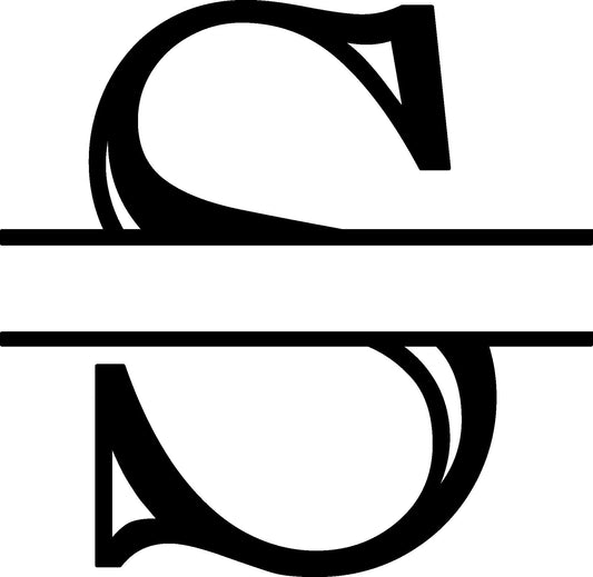 S Letter Split Monogram - Digital file with SVG and PNG file