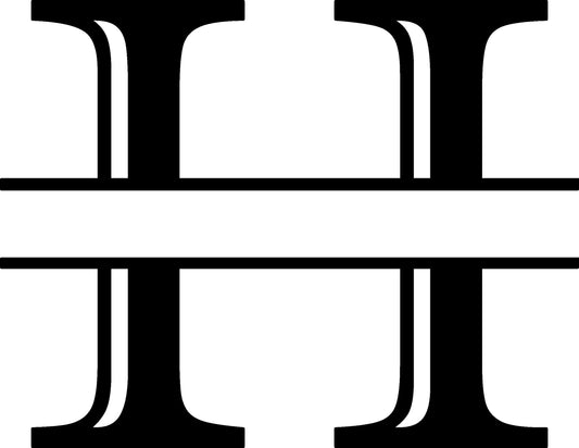 H Letter Split Monogram - Digital file with SVG and PNG file