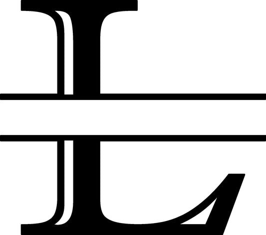 L Letter Split Monogram - Digital file with SVG and PNG file
