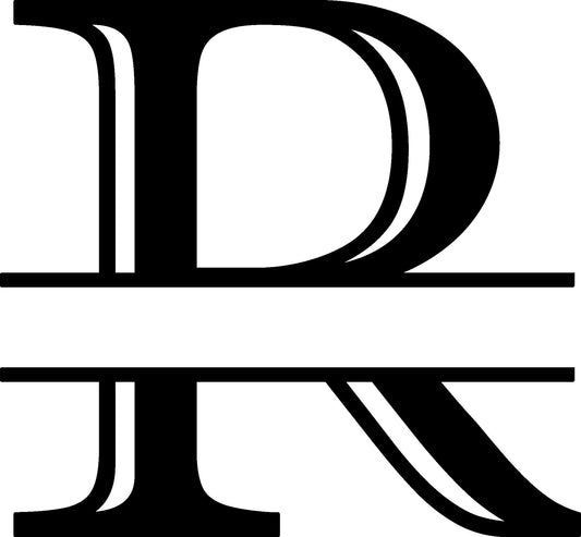 R Letter Split Monogram - Digital file with SVG and PNG file