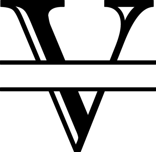 V Letter Split Monogram - Digital file with SVG and PNG file