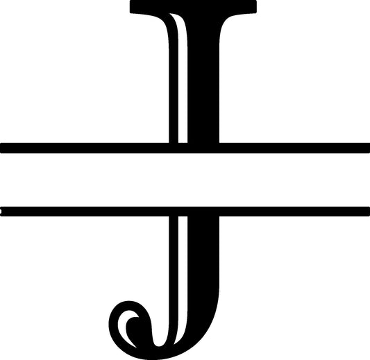 J Letter Split Monogram - Digital file with SVG and PNG file