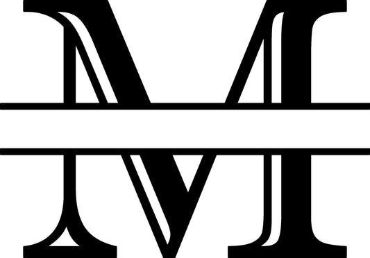 M Letter Split Monogram - Digital file with SVG and PNG file
